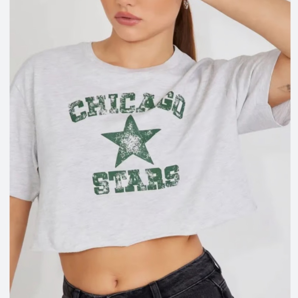 Gray Garage Graphic Cropped Tee XS
